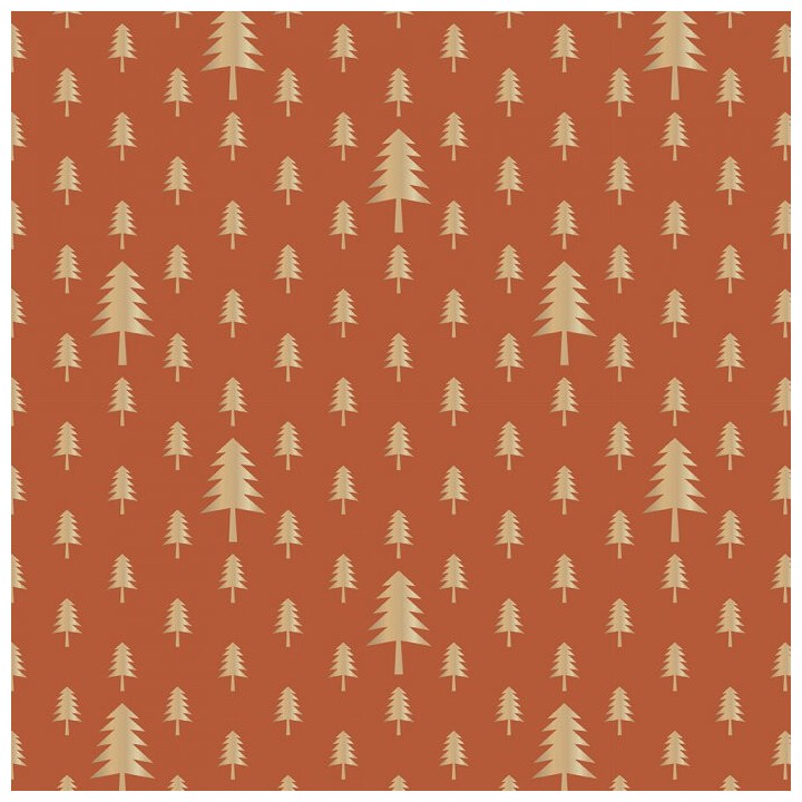 Cadeaupapier - X-mas Tree Cognac Gold Foil - 70x300 cm - Kerst