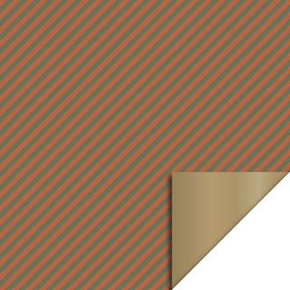 Wrapping Paper - Duo Stripe Cognac/Green - Gold - 70x300 cm