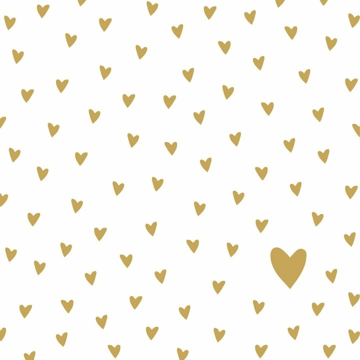 1 Pack paper lunch napkins - Little Hearts gold - PPD