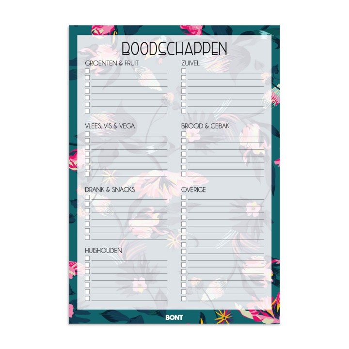 A5 Grocery Notepad - Flowers