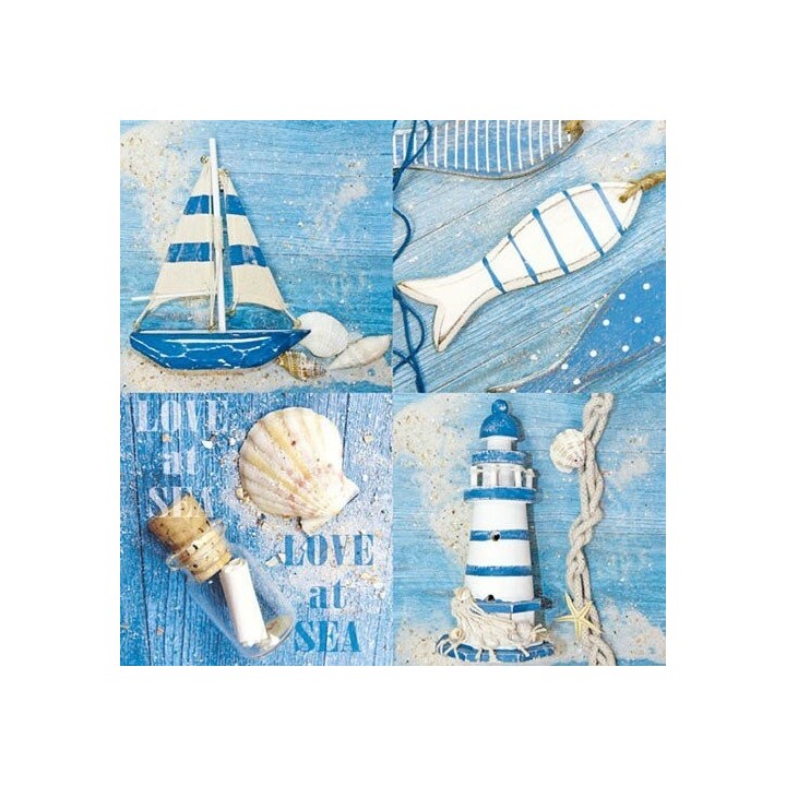 1 Pack Paper Lunch Napkins - Love At Sea - Ambiente