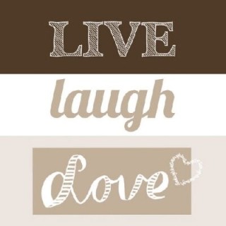 1 Pakje papieren lunch servetten - Live, laugh and Love Sand - Ambiente