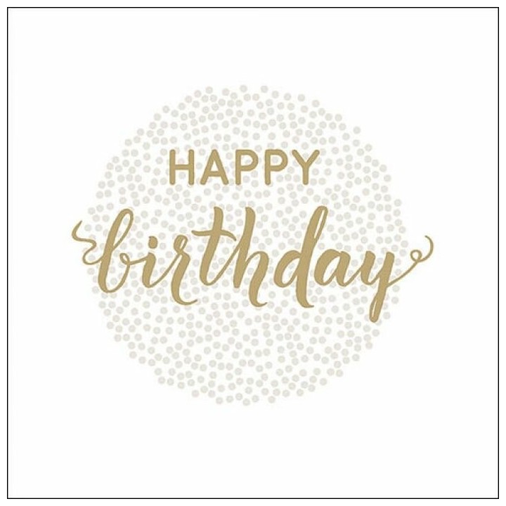 1 Pack Paper Lunch Napkins - Birthday Dots Gold - Ambiente