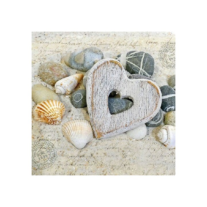 1 Pack Paper Lunch Napkins - Hearts And Stones - Ambiente