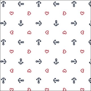1 Pakje papieren lunch servetten - Anchor Heart White - Ambiente