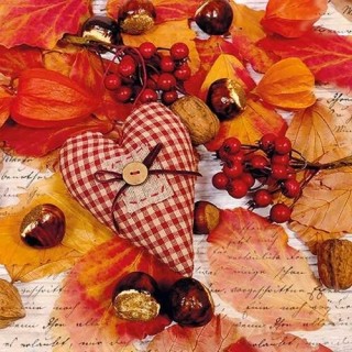1 Pack Paper Lunch Napkins - Autumn Heart - Ambiente