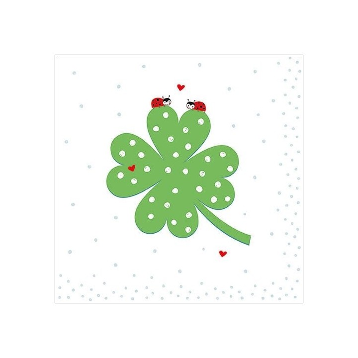 paper lunch napkins - Luck - Ambiente - four-leaf clover - ladybugs