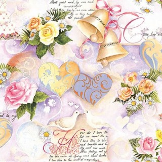 1 Pack Paper Lunch Napkins - Wedding Bells Rose - Ambiente