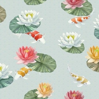 1 Pack Paper Lunch Napkins - Koi Carps - Ambiente