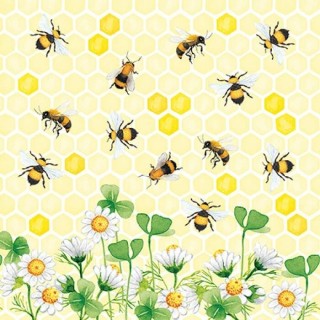 1 Pack Paper Lunch Napkins - Bees Joy - Ambiente