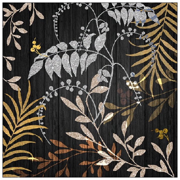 1 Pakje papieren lunch servetten - Luxury Leaves Black - Ambiente