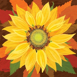 1 Pack Paper Lunch Napkins - October Sunflower - PPD