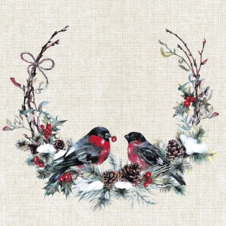 1 Pack Paper Lunch Napkins - Birds in wreath - Paper+Design