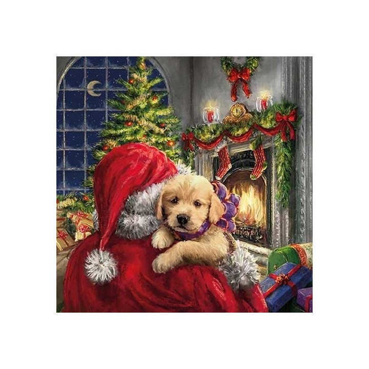 1 Pakje papieren lunch servetten - Puppy At Fire - Ambiente