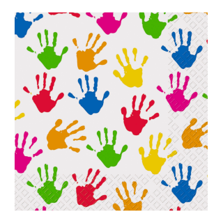 1 Pakje papieren lunch servetten - Hands white / Gekleurde Handen - Stewo