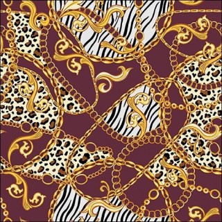 1 Pack Paper Lunch Napkins - Golden Pattern Berry - Ambiente