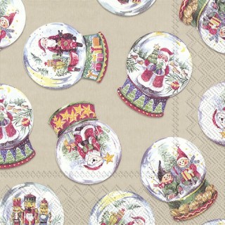 IHR - Lunch Napkins - Schneekugel linen
