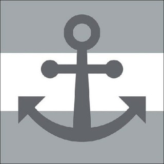 1 Pack Paper Lunch Napkins - Anchor Away Gray - Ambiente