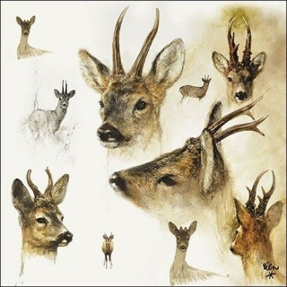 1 Pakje papieren lunch servetten - Portraits Of Deer - Ambiente