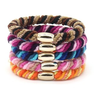 Hair Tie - Brown, Purple, Blue, Pink and Orange