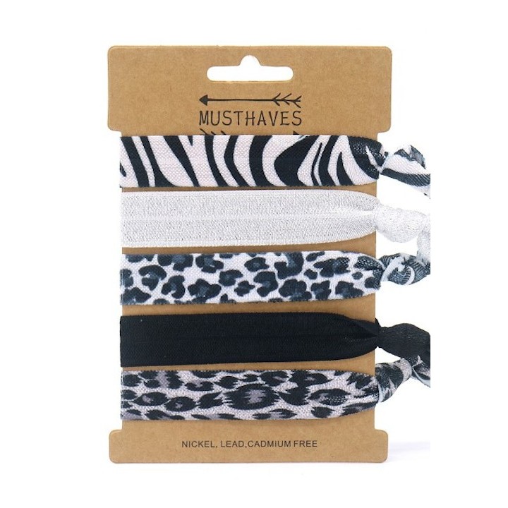 Ibiza Hair Tie - Bracelet - Animal Mix - 5 Hair Ties