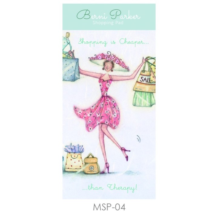 Magnetic shopping list-Shopping is cheaper than therapy|Geschenkenlaantje