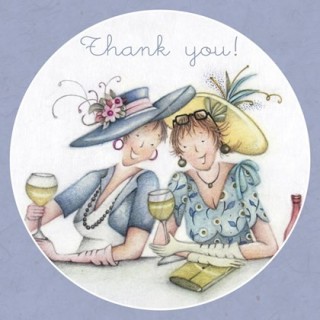 Set of 8 greeting cards - Thank You - Friends are Therapists -  Berni Parker