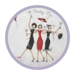 Ronde onderzetter - Party On -  Berni Parker