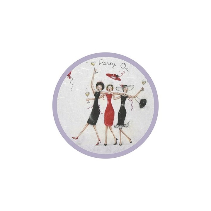 Ronde onderzetter - Party On -  Berni Parker