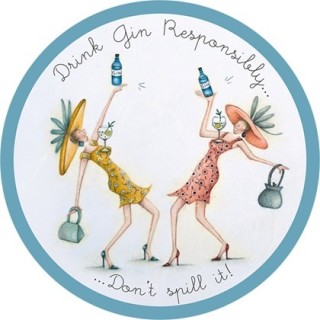Ronde onderzetter - Drink Gin Responsibly -  Berni Parker