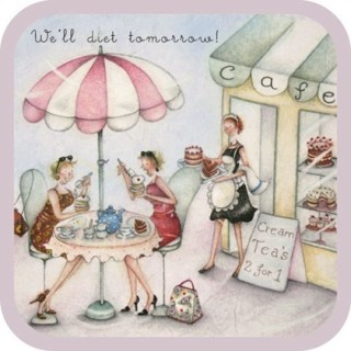 Vierkante onderzetter - We'll Diet Tomorrow -  Berni Parker