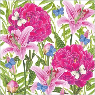 papieren lunch servetten - Peonies & Lillies - PPD