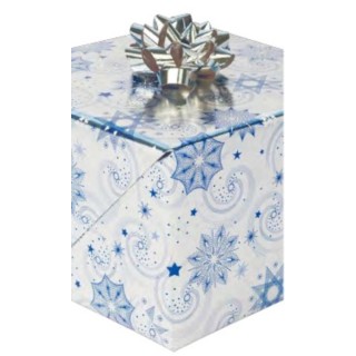 Cadeaupapier - Kerst - Blauw - Wit - 70cm breed