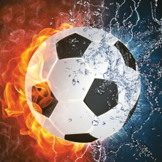 papieren lunch servetten - Football on Fire & Water - Daisy - Voetbal - Sport - Vuur - Water