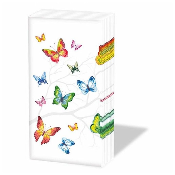 6 Pakjes papieren zakdoeken - Colourful Butterflies - Ambiente