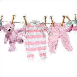 papieren lunch servetten - Baby Girl Clothes - Ambiente - Geboorte meisje