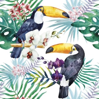 Ambiente - paper lunch napkins - Toucans with Jungle Plants - Jungle - Animal - Toucans - Daisy