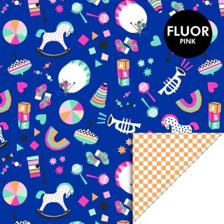 Cadeaupapier - Toy Story Bright - Check Peach | Geschenkenlaantje