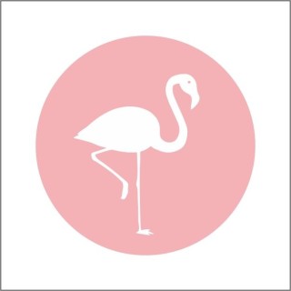 Etiket - Sticker - Flamingo - Full color - 20 stickers