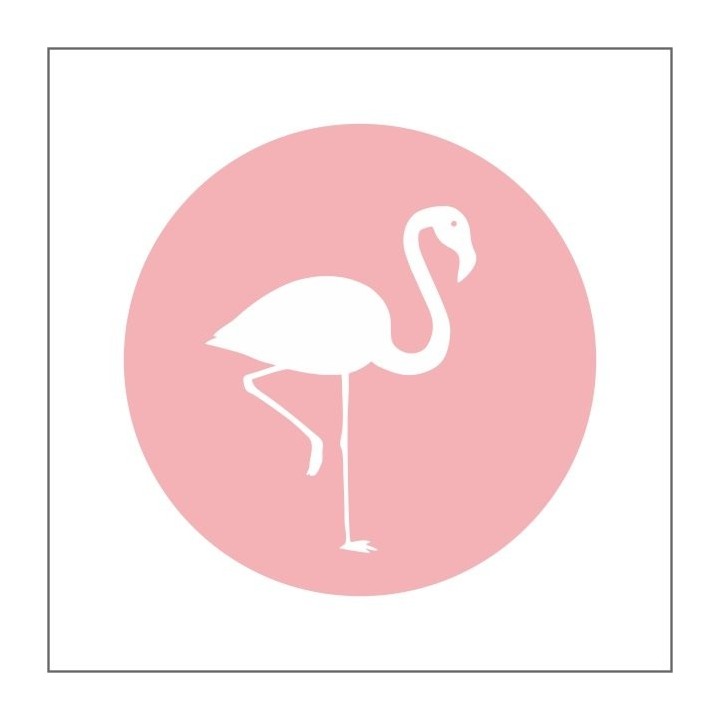 Etiket - Sticker - Flamingo - Full color - 20 stickers