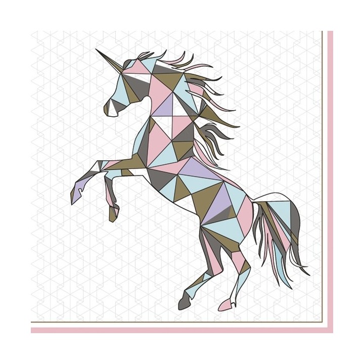 1 Pakje papieren lunch servetten - Graphic Wild Unicorn - Daisy - Eenhoorn - Paard