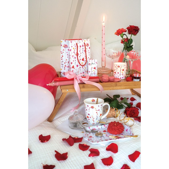 1 Pack paper handkerchiefs - Hearts garlands - Ambiente - Hearts - Wedding - Valentine