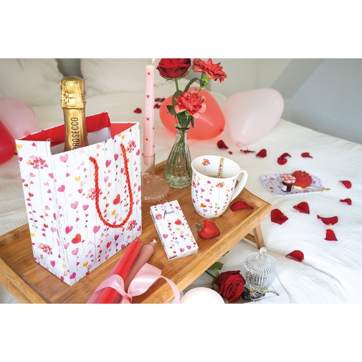 1 Pack paper handkerchiefs - Hearts garlands - Ambiente - Hearts - Wedding - Valentine