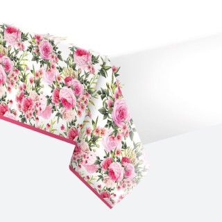 Paper tablecloth - Rose twigs with leaves and flowers | Geschenkenlaantje