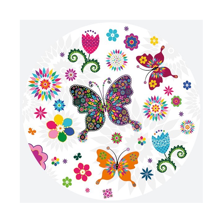 Papieren bordjes - Stained Glass Butterfly