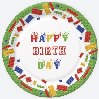 Paper plates - Building Blocks Birthday