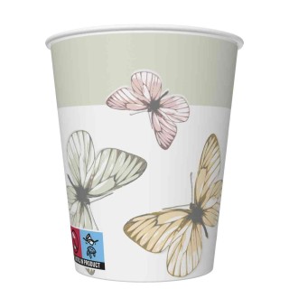 Papieren bekers - Light Butterflies - Daisy - Vlinders - Pastel kleuren