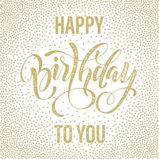 paper lunch napkins - Happy Birthday dotted gold
