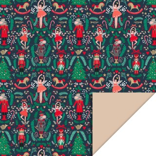 HOP - Wrapping Paper 70cm wide - X-mas - Nutcracker - Nude