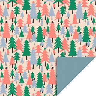 HOP - Wrapping Paper 70cm wide - X-mas - Tree Graphic - Blue